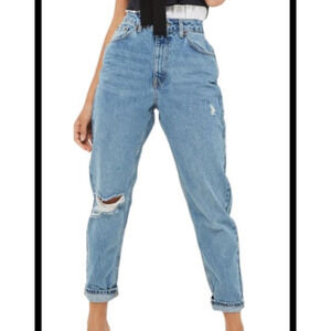 Topshop Women's MOM High Waist Tapered Denim Jeans 28 x 34 NWT $75